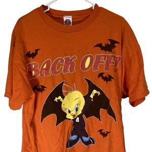 Vtg Looney Tunes Tweety Bird Halloween T Shirt Mens Size XL 2000 Back Off!